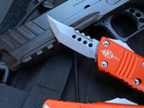 Microtech Mini Troodon Hellhound Orange Aluminum Body w/ Stonewashed Hellhound Blade (1.99”) 819-10ORS