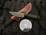 Toor Knives Field 3.0 Fixed Blade Textured Ebony Handle w/ Spanish Moss Green Plain Edge Blade (3.625”)