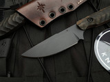 Toor Knives Field 3.0 Fixed Blade Textured Ebony Handle w/ Battleship Grey Plain Edge Blade (3.625”)