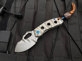 Homer Zhu Custom T-Rex Folder Sculpted Titanium Body w/ Hand Rubbed Sculpted Plain Edge Blade (2.5”) #353