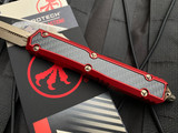 Microtech Makora D/E Red Carbon Fiber Inlaid Aluminum Body w/ Bronzed Plain Edge Blade (3.4”) 206-13RDCFIS