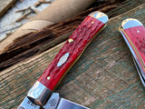 Case Knives Dark Red Bone Peach Seed Jig Trapper 31950