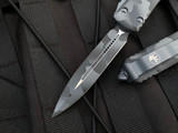 Microtech Ultratech D/E Signature Series Urban Camo Cerakote Aluminum Body w/ Urban Camo Cerakote Plain Edge Blade (3.4”) 122-1UCS