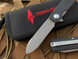 Terrain365 Otter Flip-AT Carbon Fiber Scales w/ Terravantium Matte Finish Plain Edge Blade (3”) 10710