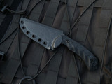 Toor Knives Mullet Fixed Blade Ebony Wood Handles w/ Black Plain Edge Blade (4”)