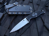 Spyderco Enuff Fixed Blade Black FRN Scales w/ Satin Finished Full Serrated Blade (3.93”) FB31SBK2