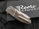 Reate Mini Crossroads Limited Edition Titanium Body w/ Green Micarta Inlays and M390 Satin Plain Edge Blade (3.3”)