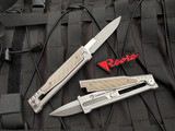 Reate Knives EXO Titanium Green Micarta Inlay w/ Stonewashed Double Edge Plain Blade (3.75”)