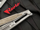 Reate Knives EXO Titanium Green Micarta Inlay w/ Stonewashed Double Edge Plain Blade (3.75”)