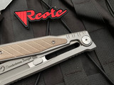 Reate Knives EXO Titanium Green Micarta Inlay w/ Stonewashed Tanto Edge Plain Blade (3.75”)