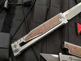 Reate Knives EXO Titanium Burlap Micarta Inlay w/ Stonewashed Tanto Edge Plain Blade (3.75”)
