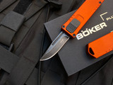 Boker Plus USB Auto OTF Orange Aluminum Body w/ Blackwashed Plain Edge Blade (1.7”) 06EX275SOI