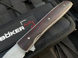 Boker Plus Urban Trapper Flipper Titanium Cocobolo Inlaid Body w/ Damascus Plain Edge Blade (3.46”) 01BO176DAM