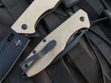 Boker Plus Caracal Flipper Tan G10 Scales w/ D2 Black Plain Edge Blade (3.43”) 01BO759