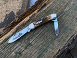 Case Knives Amber Bone Peach Seed Jig Canoe 00263