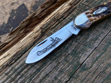 Case Knives Amber Bone Peach Seed Jig Canoe 00263