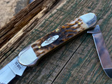 Case Knives Amber Bone Peach Seed Jig Canoe 00263