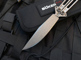 Boker Plus Papllion Butterfly Knife Stainless Steel Handles w/ D2 Beadblast Finished Plain Edge Blade (4.57”) 06EX111