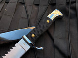 Boker German Scout Knife Fixed Blade Black Synthetic Handle w/ Top Serrated Single Edge Blade (5.51”) 02HY001
