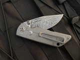Boker M4 Sherman Brown Burlap Micarta Body w/ Sherman Tank Ladder Damascus Plain Edge Blade (3.03”) 110662DAM