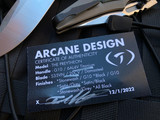 Arcane Design Preytheon Folder Titanium Shredded Glow Carbon Fiber Inlaid Body w/ 20CV Satin Plain Edge Drop Point Blade (3.25”)