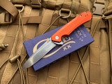 Case Knives Kinzua Flipper Spearpoint Orange Anodized Body w/ S35VN Stonewashed Plain Edge Blade (3.4”) 64696