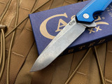 Case Knives Kinzua Flipper Spearpoint Blue Aluminum Body w/ S35VN Stonewashed Plain Edge Blade (3.4”) 64660