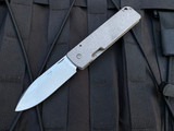 Boker Plus Lancer 42 Titanium Body w/ M390 Stonewashed Plain Edge Blade (2.8”) 01BO195