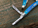 Case Knives Caribbean Blue Bone Sawcut Jig Small Congress