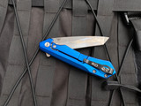 Case Knives Kinzua Flipper Tanto Blue Aluminum Body w/ S35VN Stonewashed Plain Edge Blade (3.4”) 64663