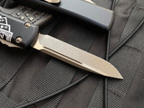 Microtech Ultratech S/E Deadman’s Hand Pattern Aluminum Body w/ Bronzed Plain Edge Blade (3.4”) 121-13DMS