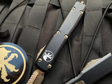 Microtech Ultratech D/E Black Aluminum Body w/ Bronzed Full Serrated Blade (3.4”) 122-15