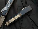 Microtech Ultratech T/E Deadman’s Hand Pattern Aluminum Body w/ Bronzed Plain Edge Blade (3.4”) 123-13DMS
