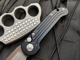 Microtech LUDT Auto Folder Black Aluminum Body w/ Apocalyptic Finished Plain Edge Blade (3.42”) 135-10AP