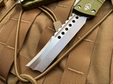 Microtech Combat Troodon Hellhound Razor OD Green Aluminum Body w/ Stonewashed Plain Edge Blade (3.8”) 219R-10ODS