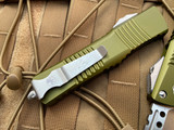 Microtech Combat Troodon Hellhound Razor OD Green Aluminum Body w/ Stonewashed Plain Edge Blade (3.8”) 219R-10ODS