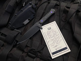 Blackside Customs Fedele X Fixed Blade Carbon Fiber Scales w/ Violet Titanium Hardware and DLC Plain Edge Blade (4.25”)