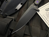 Blackside Customs Fedele X Fixed Blade Carbon Fiber Scales w/ Violet Titanium Hardware and DLC Plain Edge Blade (4.25”)