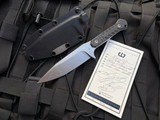 Blackside Customs Fedele X Fixed Blade Carbon Fiber Scales w/ Stonewashed Plain Edge Blade (4.25”)