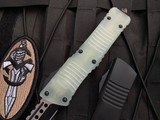 Microtech Combat Troodon Hellhound Razor Jade G10 Topped Body w/ Two Tone Black Plain Edge Blade (3.8”) 219R-1GTJGS