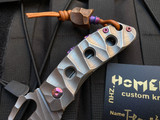 Homer Zhu Custom T-Rex Sculpted Titanium Body w/ Hand Rubbed Sculpted Plain Edge Blade (2.5”) #362