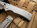 Chaves Ultramar Redencion Street Drop Point Folder Full Stonewashed Titanium w/ M390 Satin Finished Plain Edge Blade (3.25”)