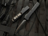 Microtech Ultratech D/E Black Aluminum Body w/ DLC Black Hardware and DLC Full Serrated Blade (3.4”) 122-3DLCTS