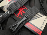 Microtech Hera D/E Frag Pattern Black Aluminum Body w/ Black Tactical Full Serrated Blade (3”) 702-3TFRS
