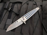 Medford Nosferatu Flipper Bead Blast Blue/Faced Flats Titanium Body w/ Flamed Hardware and S35VN Tumbled Plain Edge Blade (3.5”)