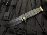 Medford USMC Fighter Flipper Black PVD Titanium Body w/ Bronzed Hardware and Black PVD S45VN Plain Edge Blade (4.25”)