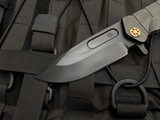 Medford USMC Fighter Flipper Black PVD Titanium Body w/ Bronzed Hardware and Black PVD S45VN Plain Edge Blade (4.25”)