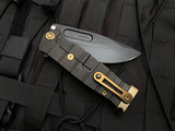 Medford USMC Fighter Flipper Black PVD Titanium Body w/ Bronzed Hardware and Black PVD S45VN Plain Edge Blade (4.25”)