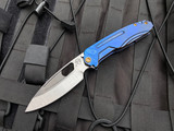 Medford Infraction Folder Blue Titanium Handle w/ Bronzed Hardware and S45VN Tumbled Plain Edge Blade (3.625”)