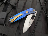 Medford Infraction Folder Blue Titanium Handle w/ Bronzed Hardware and S45VN Tumbled Plain Edge Blade (3.625”)